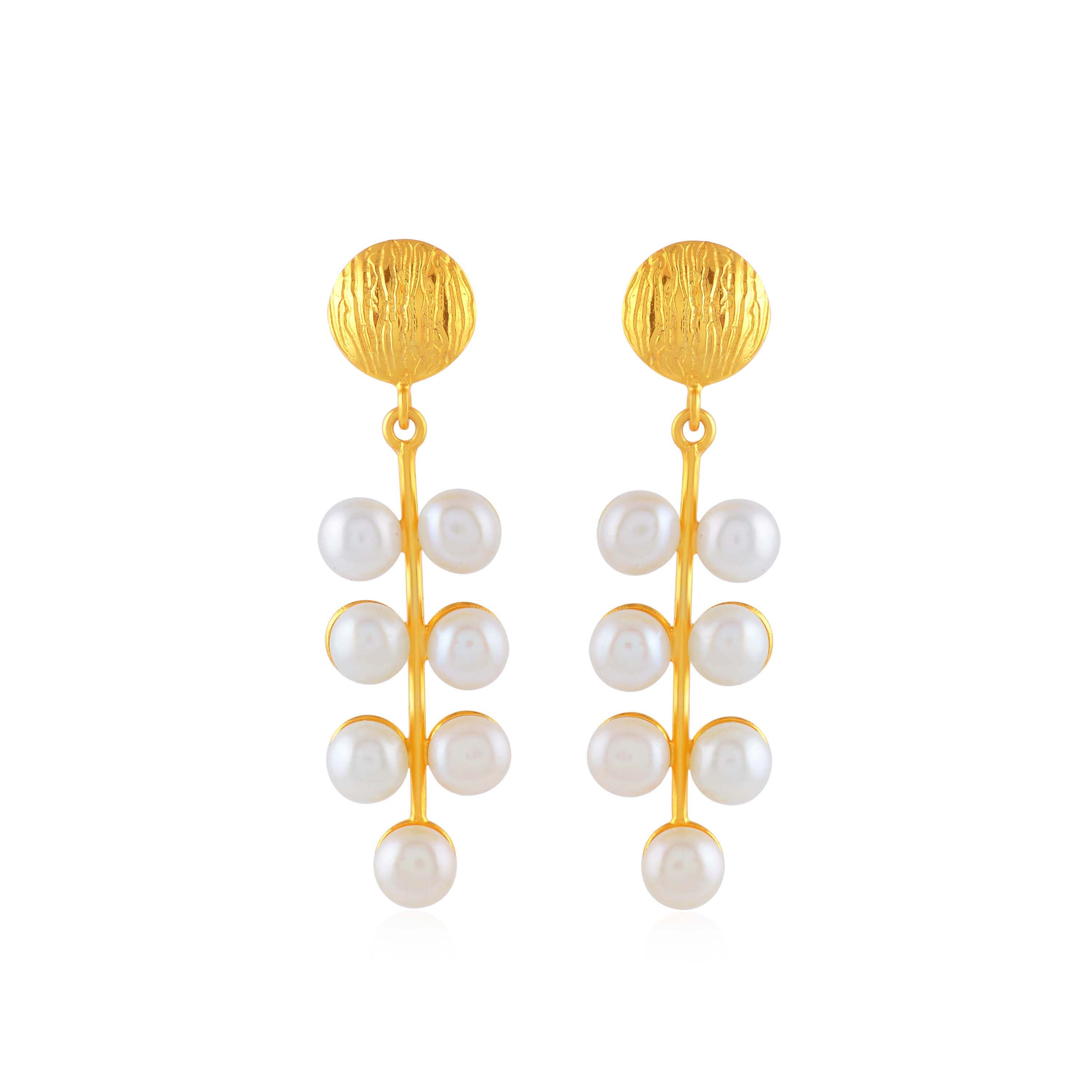 Gold Polish Hoop Earrings - Krishna Jewellers Pearls and Gems